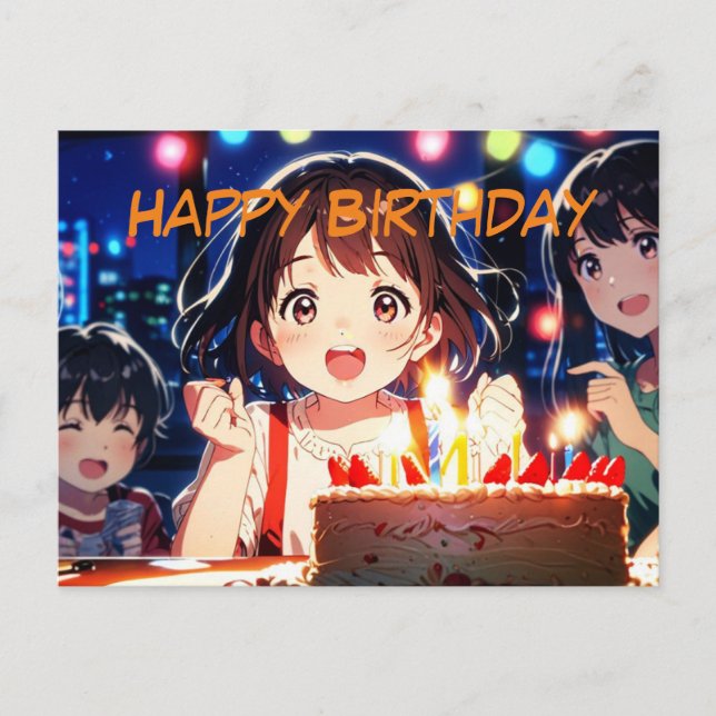 Postale Carte d'anniversaire joyeux (Devant)
