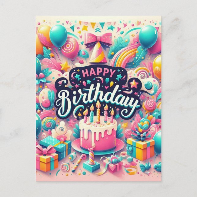 Postale Carte d'anniversaire magnifique (Devant)