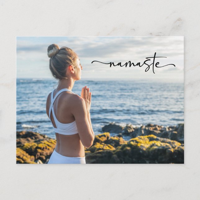Postale Carte d'anniversaire Meditation Yoga Namaste (Devant)
