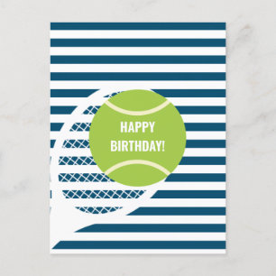 Postale Carte d'anniversaire moderne verte de balle de ten