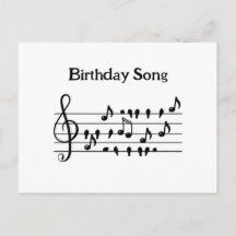 Carte d'anniversaire musicale avec un chant d'oise