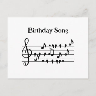 Postale Carte d'anniversaire musicale avec un chant d'oise