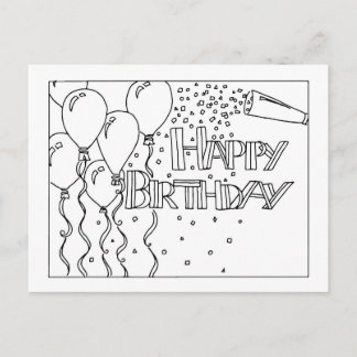 Postale Carte d'anniversaire noir et blanc