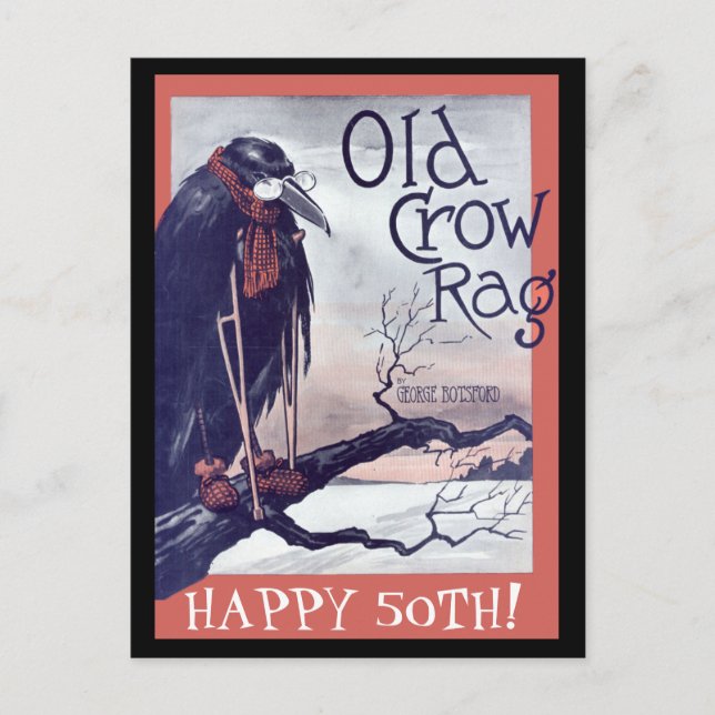 Postale Carte d'anniversaire Old Crow (Devant)