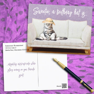 Postale Carte d'anniversaire personnalisée Chapeau de sole