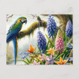 Postale Carte d'anniversaire personnalisée de perroquet tr