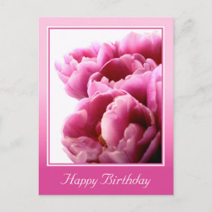 Postale Carte d'anniversaire personnalisée Fleurs roses