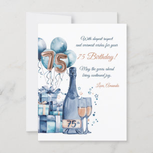 Postale Carte d'anniversaire personnalisée pour hommes 75 