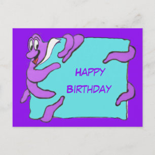 Postale Carte d'anniversaire Pieuvre Message