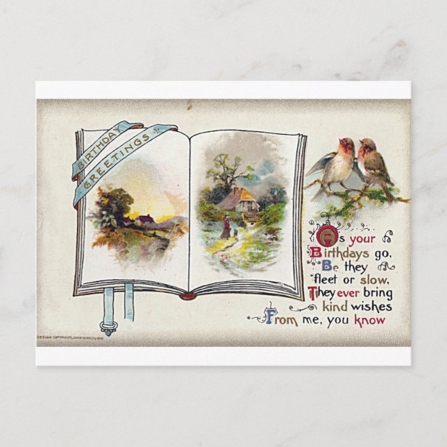 Postale Carte d'anniversaire postée le 14 mai 1911 (Devant)