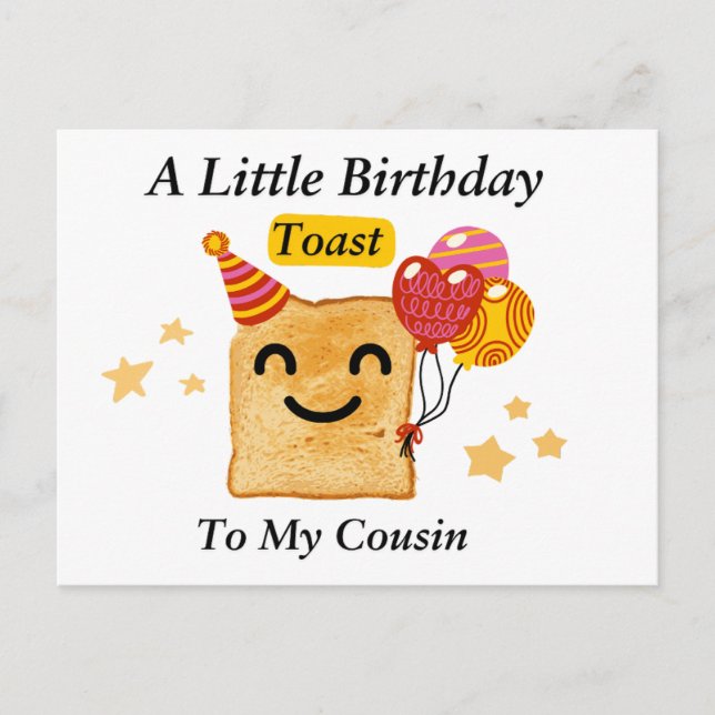 Postale Carte d'anniversaire pour cousin, Un petit toast d (Devant)