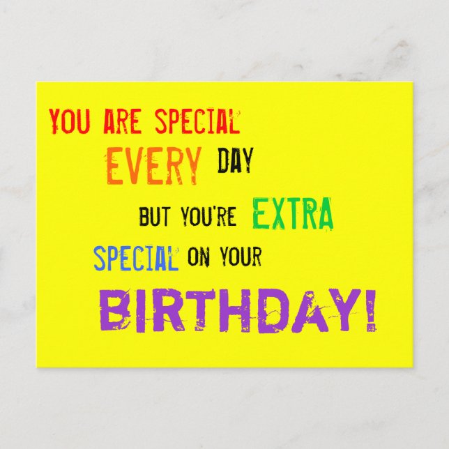 Postale Carte d'anniversaire pour les personnes spéciales (Devant)
