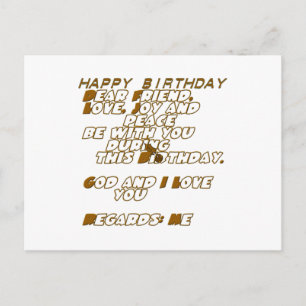 Postale Carte d'anniversaire pour un ami chrétien