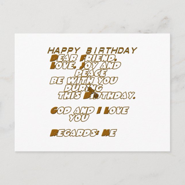 Postale Carte d'anniversaire pour un ami chrétien (Devant)