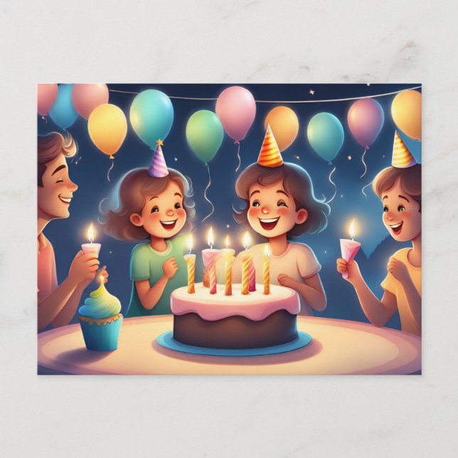 Postale Carte d'anniversaire pour votre bébé fille (Devant)