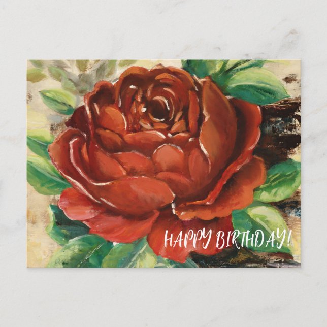Postale Carte d'anniversaire Rose Joyeux Anniversaire (Devant)