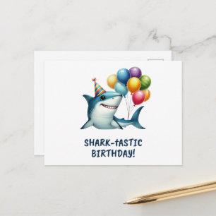 Postale Carte d'anniversaire Shark-tastic