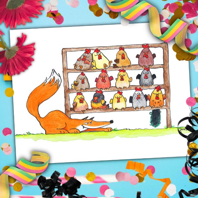 Postale Carte d'anniversaire surprise du RENARD (Créateur téléchargé)
