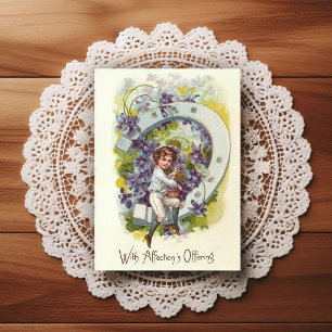 Postale Carte d'anniversaire vintage début 1900