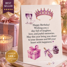 Carte d'anniversaire violette de luxe pour femmes