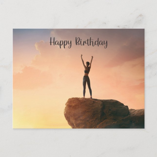 Postale Carte d'anniversaire Yoga Joie (Devant)