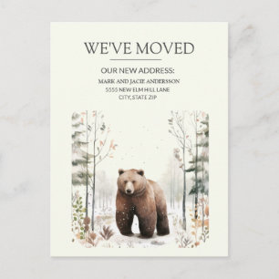 Postale Carte d'annonce de déménagement Ours Montagnes Nei