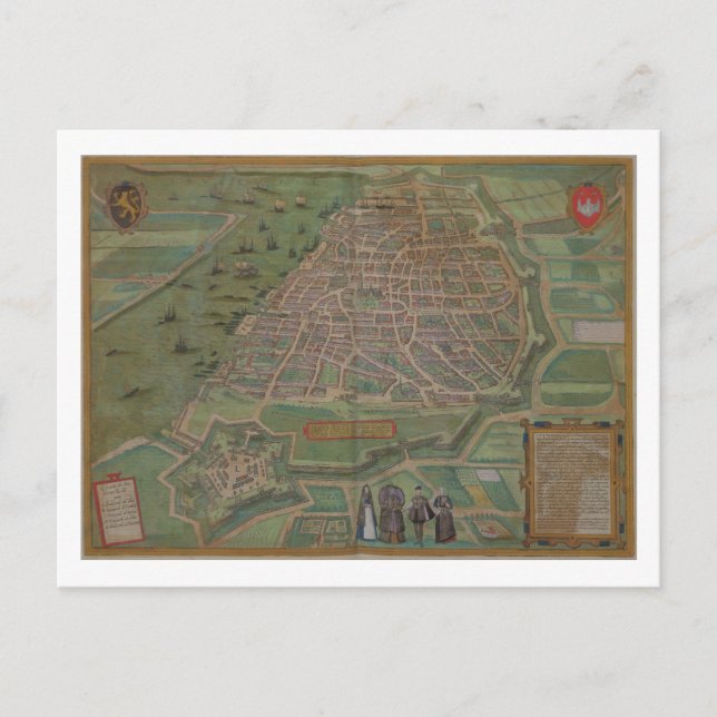 Postale Carte d'Anvers, de Civitates Orbis Terrarum par (Devant)