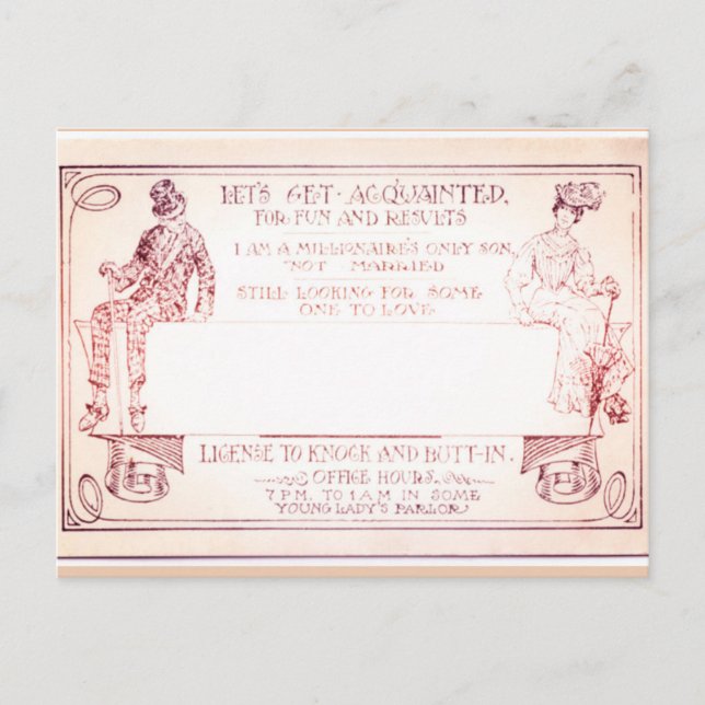 Postale Carte d'appel victorienne millionnaire (Devant)