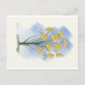 Postale Carte d'aquarelle de coupe-fleurs