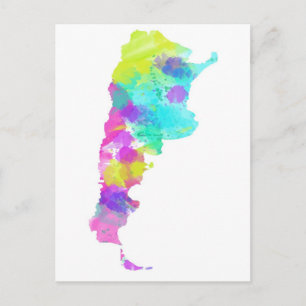 Postale Carte d'Argentine à l'aquarelle fantaisiste