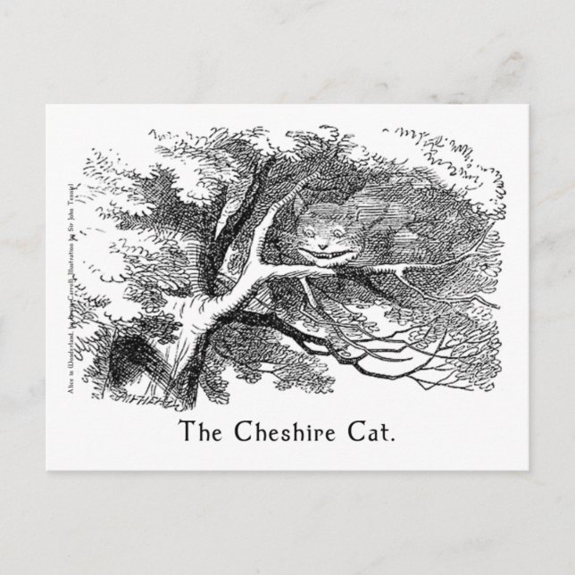 Postale Carte d'art Cheshire Cat Alice au pays des merveil (Devant)