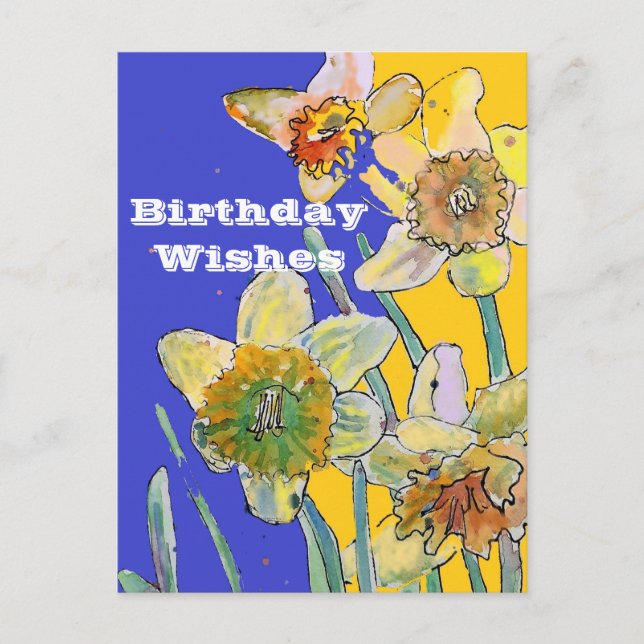 Postale Carte d'art Daffodicolor Yellow Spring Flower (Devant)