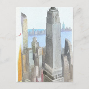 Postale Carte d'art Sketch City New York