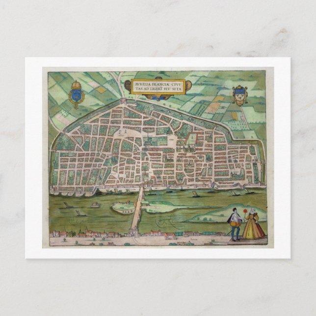 Postale Carte d'Aurelia, de Civitates Orbis Terrarum par (Devant)