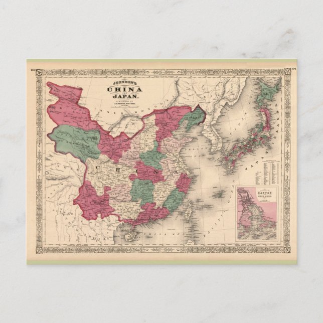 Postale Carte de 1868 - Chine de Johnson et Japon (Devant)