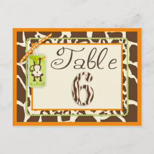Postale Carte de Baby shower Safari Monkey Poster de anima