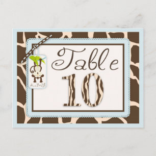 Postale Carte de Baby shower Safari Monkey Poster de anima