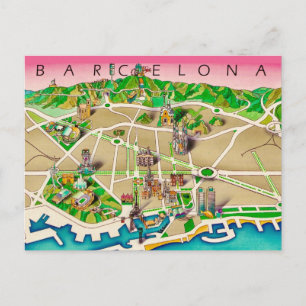 Postale Carte de Barcelone Espagne