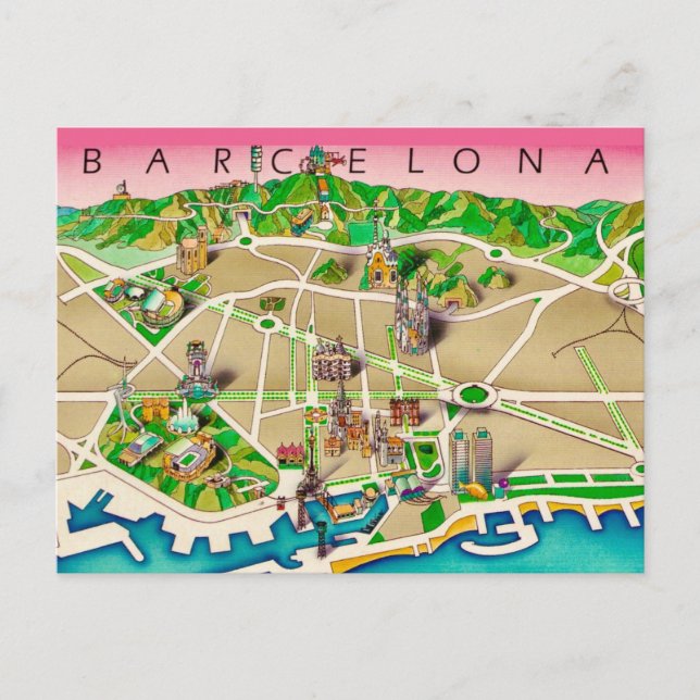 Postale Carte de Barcelone Espagne (Devant)
