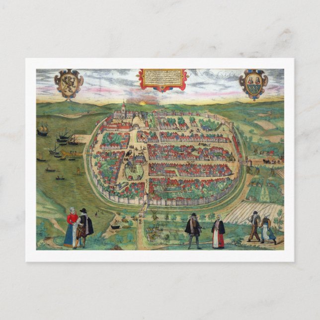 Postale Carte de Barth, de 'Civitates Orbis Terrarum' par  (Devant)