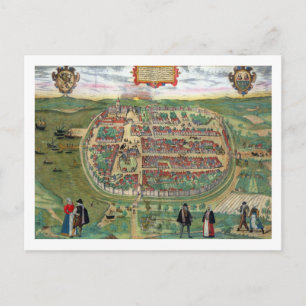 Postale Carte de Barth, de 'Civitates Orbis Terrarum' par 