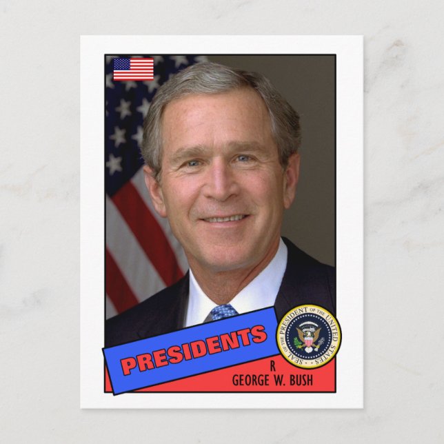 Postale Carte de base-ball George W. Bush (Devant)