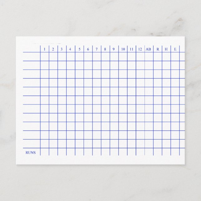 Postale Carte de base-ball Score. (Devant)