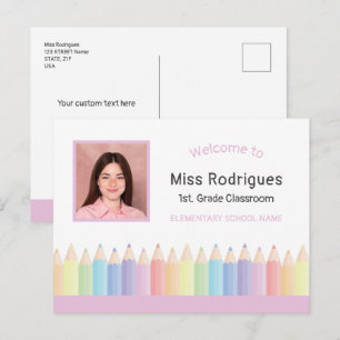 Postale Carte de bienvenue colorée personnalisée pour l'en