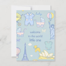 Carte de bienvenue pour bébé nouveau-né / Carte po