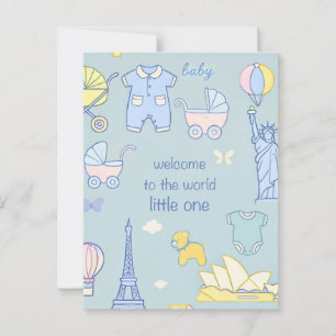 Postale Carte de bienvenue pour bébé nouveau-né / Carte po