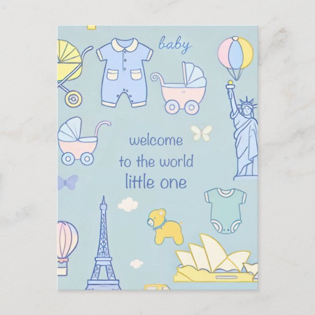 Postale Carte de bienvenue pour bébé nouveau-né / Carte po (Devant)