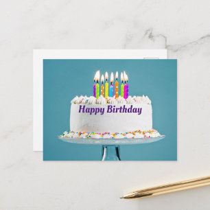 Postale Carte de Bonne Anniversaire avec Gâteau