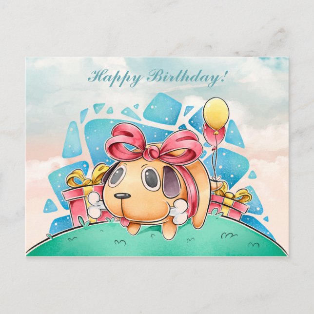 Postale Carte de bonne anniversaire Kawaii (Devant)