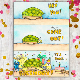 Postale Carte de bonne anniversaire Tortue par Nicole Jane